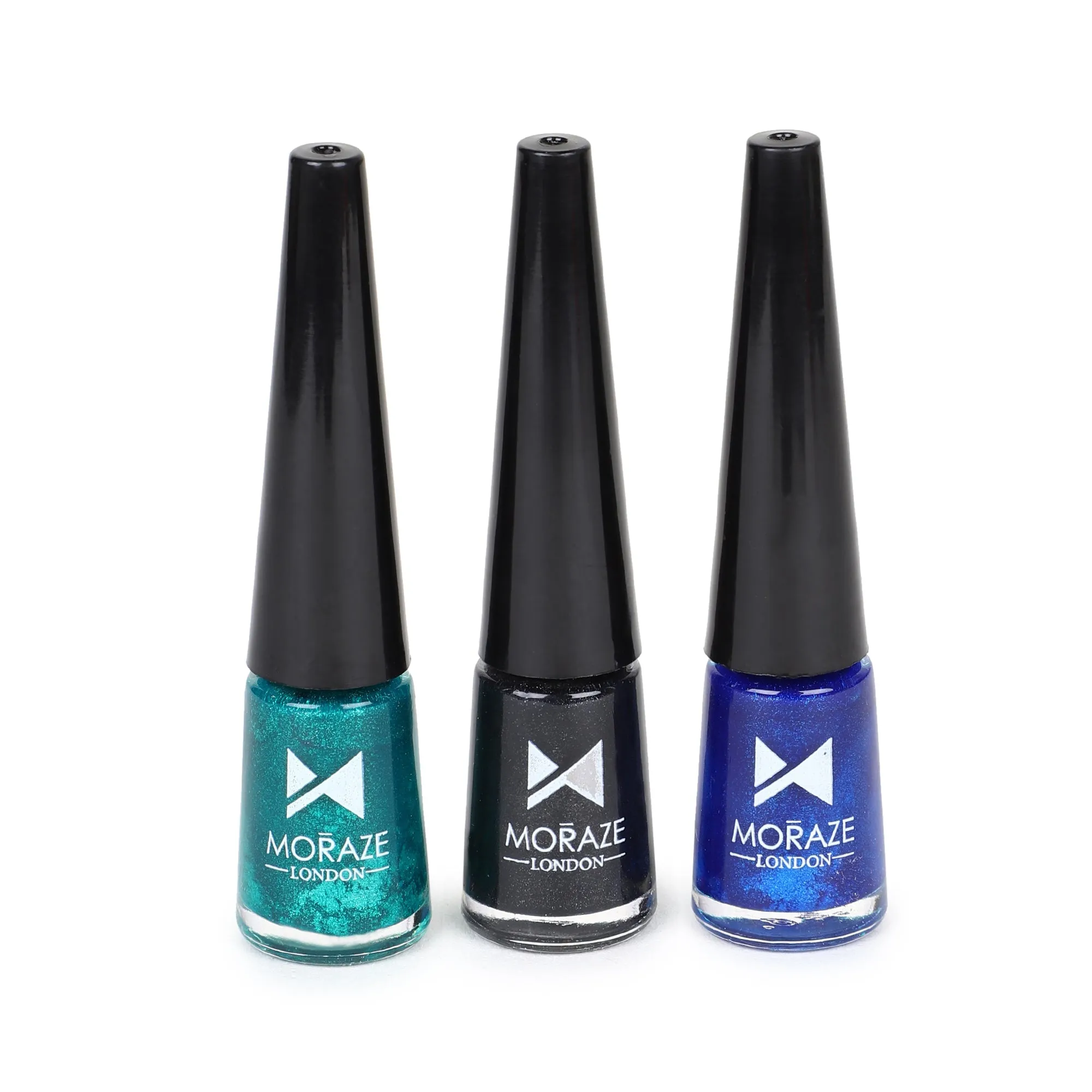 3 Glittery Coloured Eyeliners Kit - Green, Black, Blue
