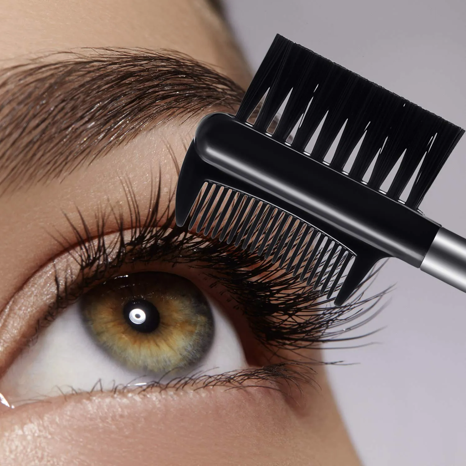3 Pieces Eyebrow Eyelash Shaper Eyelash Comb and Eyebrow Brush Dual Comb Eyebrow Brush Double Head Eyebrow Brush Eyebrow Eyelash Makeup Grooming Tool for Women Girls Cosmetic Travel (Black) Black