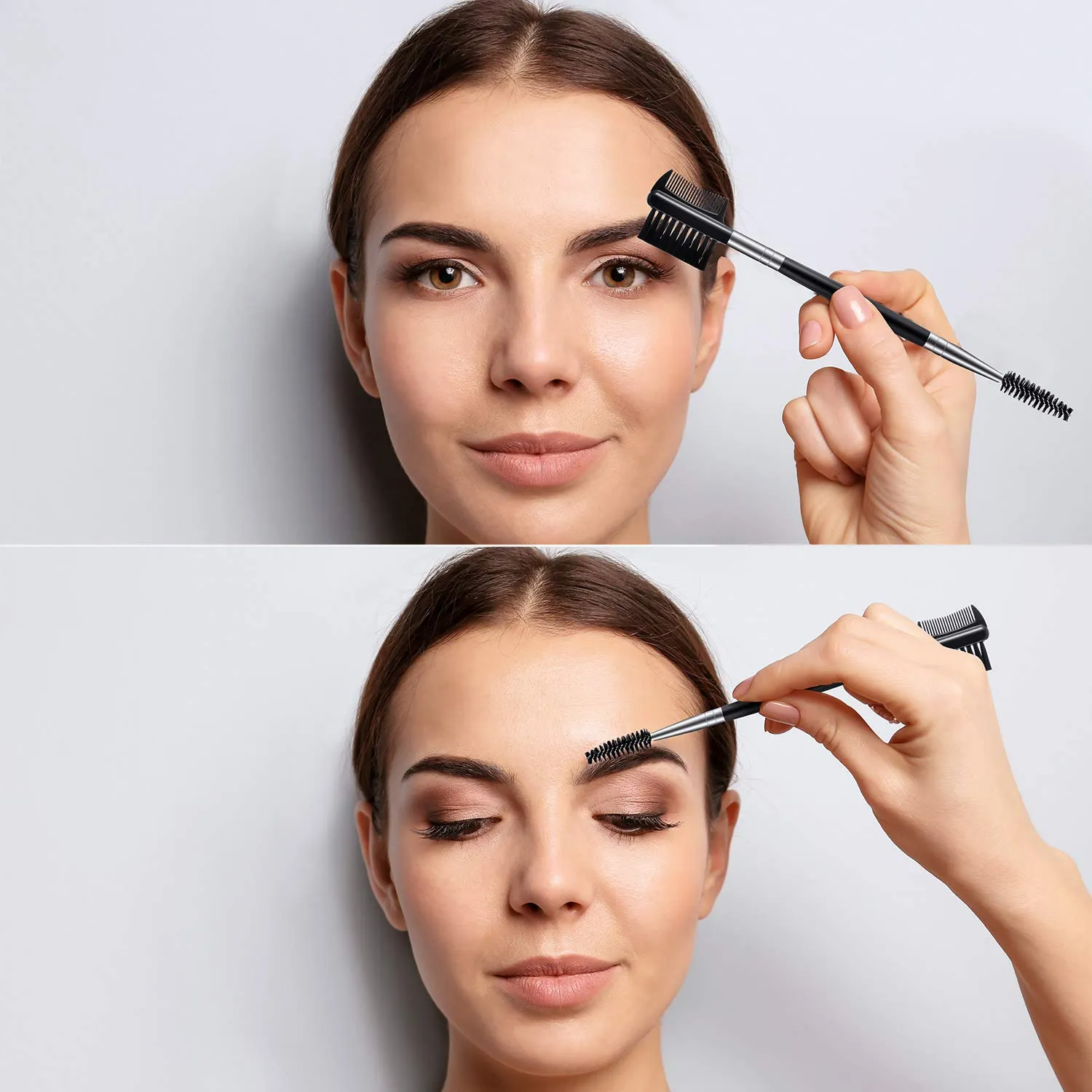 3 Pieces Eyebrow Eyelash Shaper Eyelash Comb and Eyebrow Brush Dual Comb Eyebrow Brush Double Head Eyebrow Brush Eyebrow Eyelash Makeup Grooming Tool for Women Girls Cosmetic Travel (Black) Black