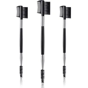 3 Pieces Eyebrow Eyelash Shaper Eyelash Comb and Eyebrow Brush Dual Comb Eyebrow Brush Double Head Eyebrow Brush Eyebrow Eyelash Makeup Grooming Tool for Women Girls Cosmetic Travel (Black) Black