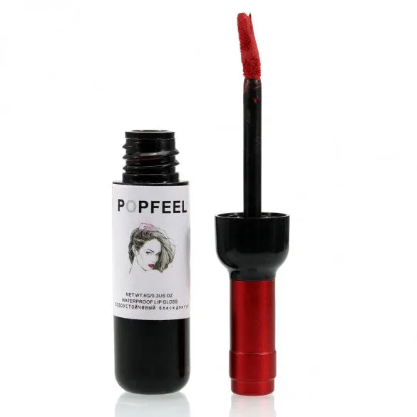 6 Colors Waterproof Lip Gloss Makeup Cosmetic Bottle Shape Long-lasting Lip Tint