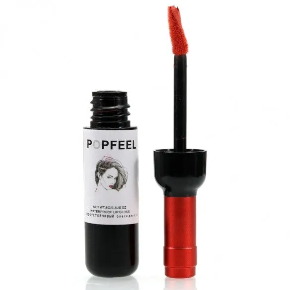 6 Colors Waterproof Lip Gloss Makeup Cosmetic Bottle Shape Long-lasting Lip Tint