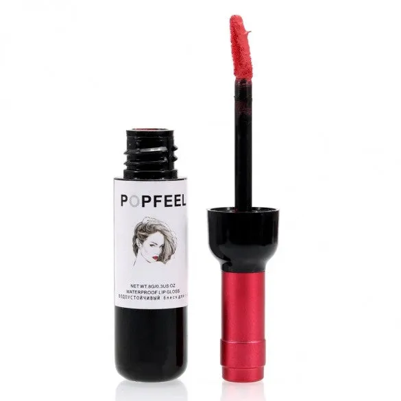 6 Colors Waterproof Lip Gloss Makeup Cosmetic Bottle Shape Long-lasting Lip Tint