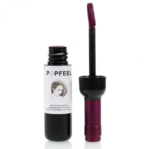 6 Colors Waterproof Lip Gloss Makeup Cosmetic Bottle Shape Long-lasting Lip Tint