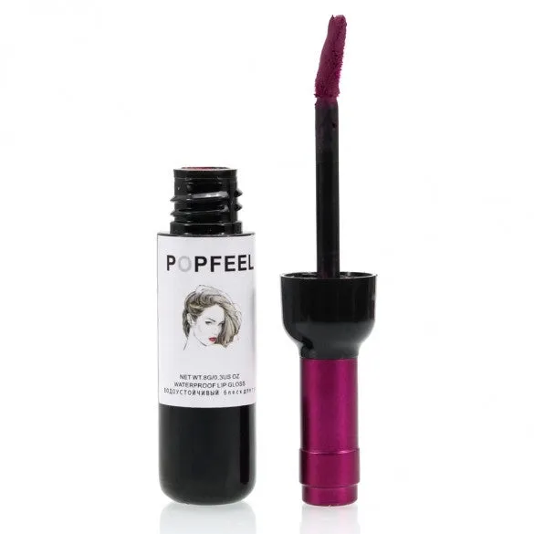6 Colors Waterproof Lip Gloss Makeup Cosmetic Bottle Shape Long-lasting Lip Tint