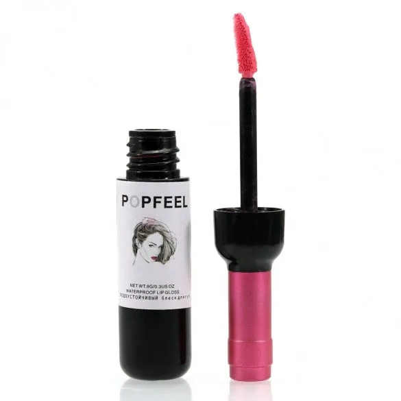 6 Colors Waterproof Lip Gloss Makeup Cosmetic Bottle Shape Long-lasting Lip Tint