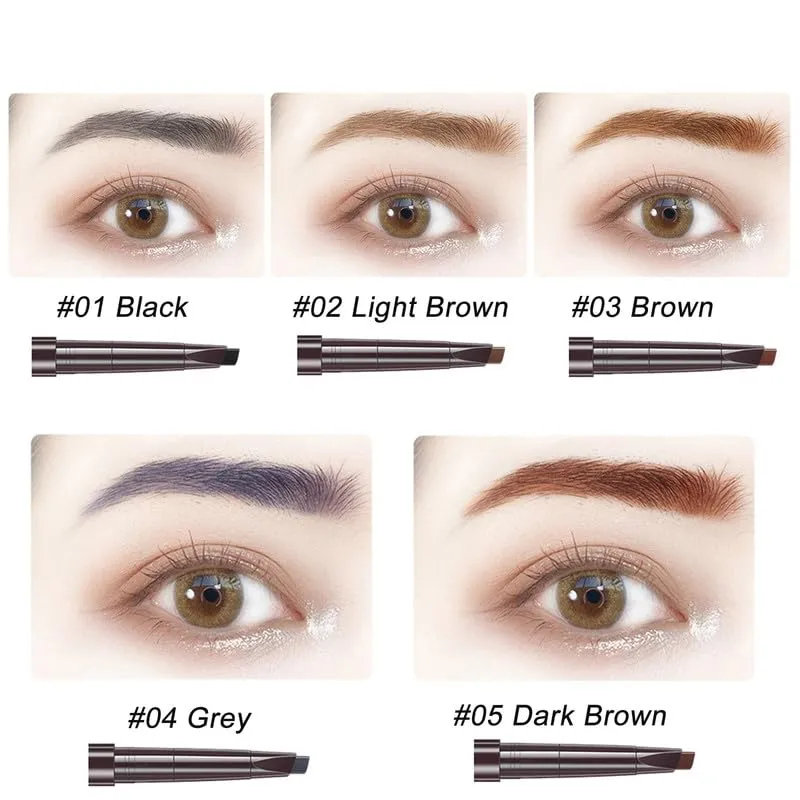 AddFavor Eyebrow Pencil Waterproof Eyebrow Definer Pencil with Brush for Women Makeup, Grey Brow Pencil, 5 Count