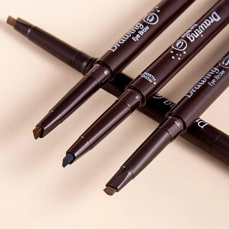 AddFavor Eyebrow Pencil Waterproof Eyebrow Definer Pencil with Brush for Women Makeup, Grey Brow Pencil, 5 Count