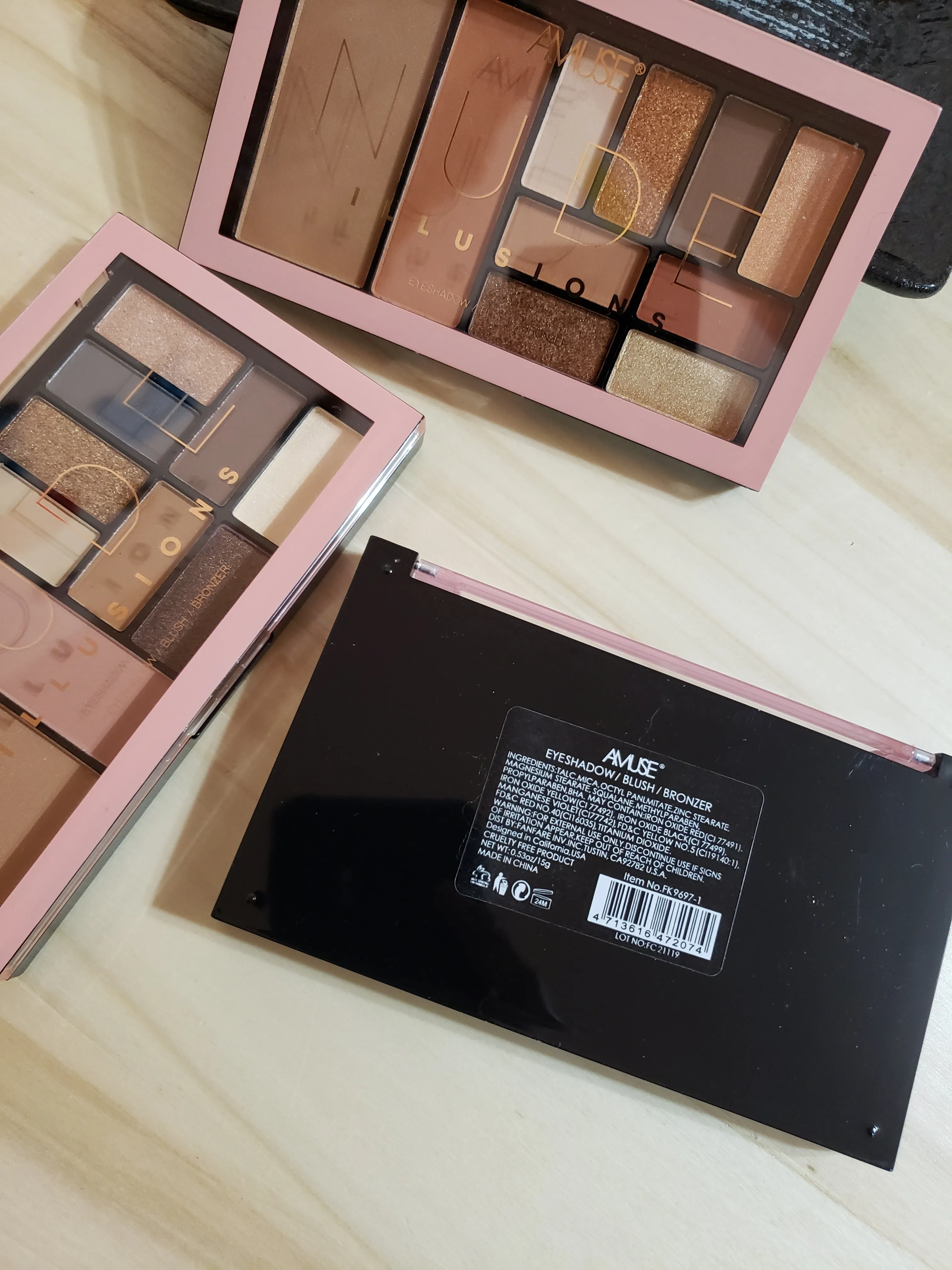 Amuse Nude Illusions Eyeshadow, Blush, Bronzer 10 Color Face Palette Choose Your Style