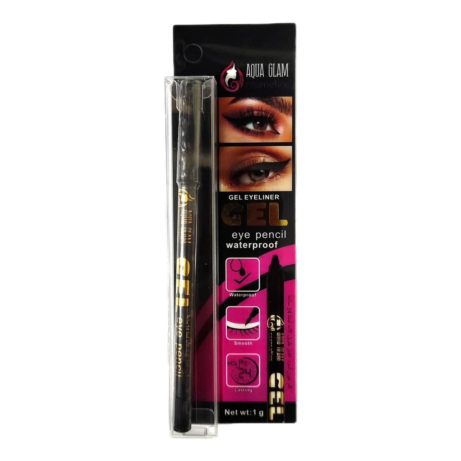 Aqua Glam Gel Eyeliner Pencil Waterproof - 1g