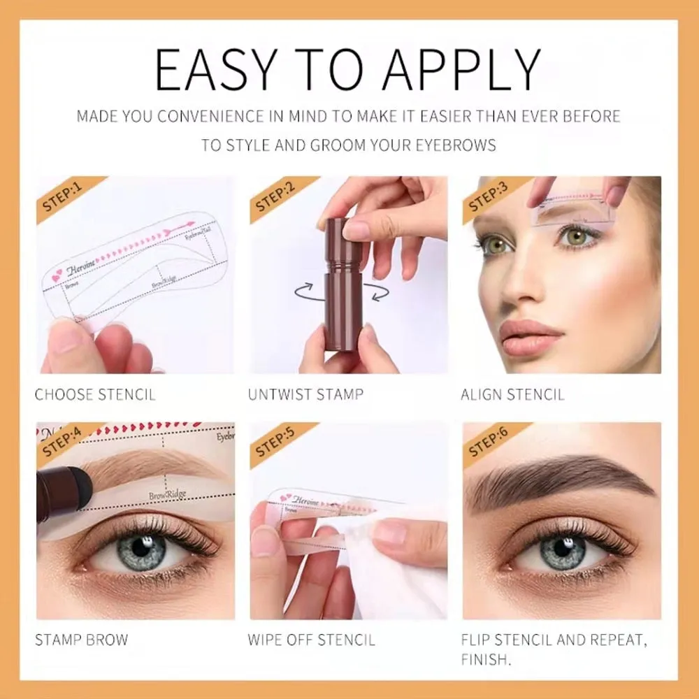 Beauty Makeup One Step Eyebrow Stamp Shaping Kit Brow Set