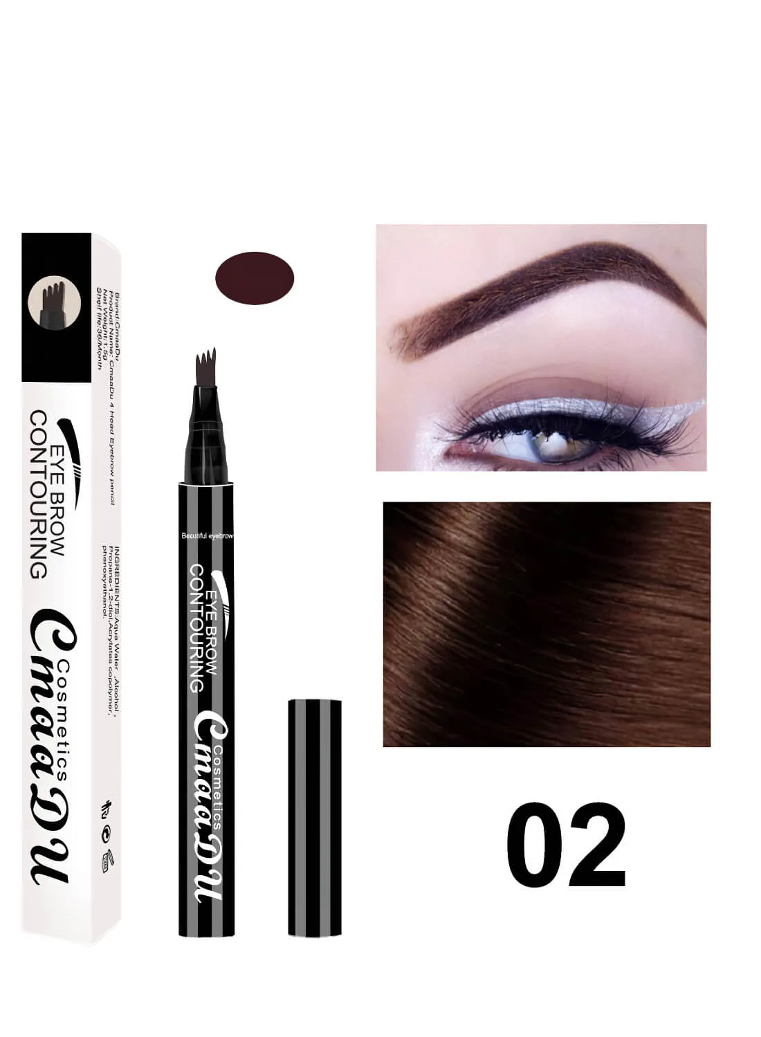 CmaaDu Eyebrow Pen with Micro-Fork Tip