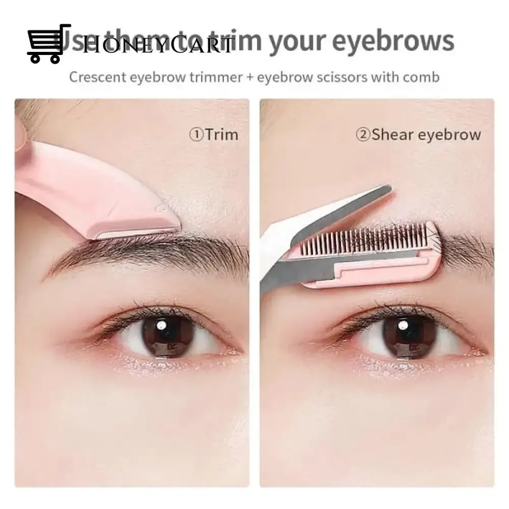 Crescent eyebrow trimmer set eyebrow scissors with comb