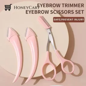 Crescent eyebrow trimmer set eyebrow scissors with comb