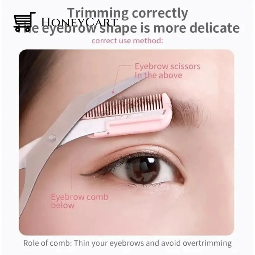 Crescent eyebrow trimmer set eyebrow scissors with comb