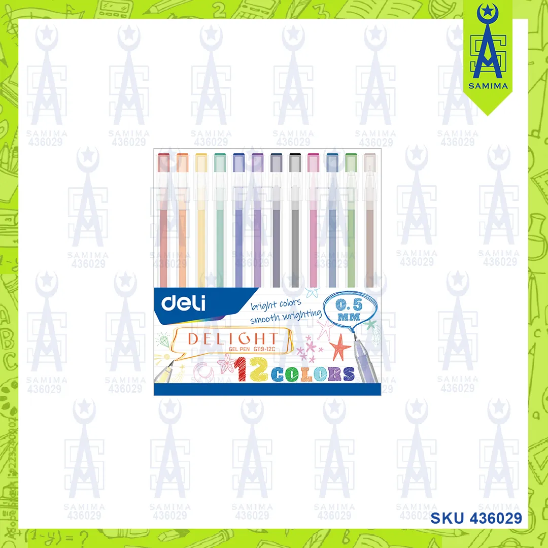 DELI G119-12C DELIGHT GEL PEN 0.5MM 12CC