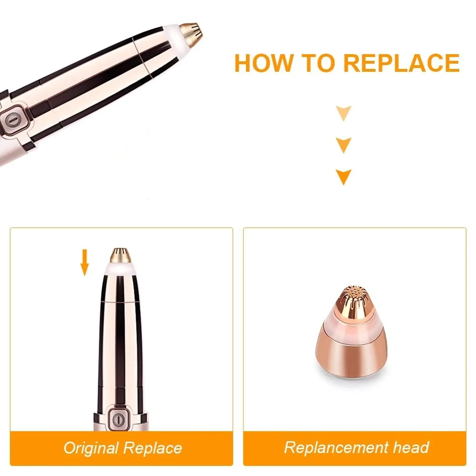 Eyebrow Hair Remover replacement heads for Finishing Touch Flawless Brows Eyebrow Hair Remover,Painless Blades with Cleaning Brush - As Seen on TV (flawless eyebrow replacement heads, 4 pack)