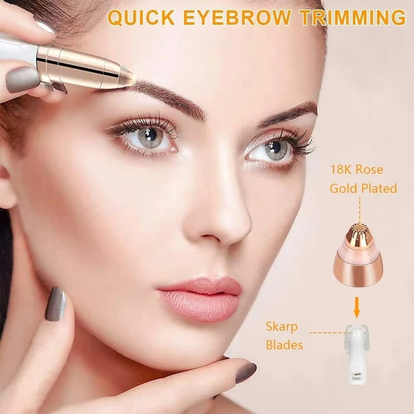 Eyebrow Hair Remover replacement heads for Finishing Touch Flawless Brows Eyebrow Hair Remover,Painless Blades with Cleaning Brush - As Seen on TV (flawless eyebrow replacement heads, 4 pack)