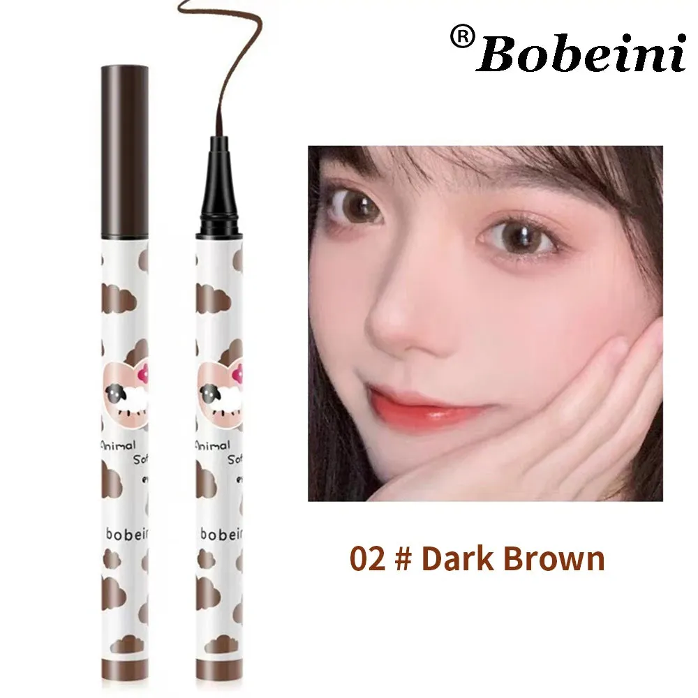 Flytonn-Smooth Thin Eyeliner Pen for Beginners Long Lasting Easy Draw and Modify Waterproof Liquid Black Brown Smooth Eyeliners Pencil