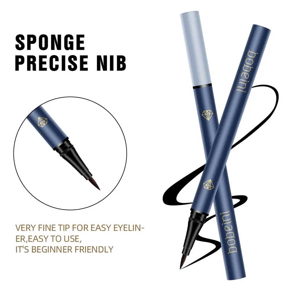 Flytonn-Smooth Thin Eyeliner Pen for Beginners Long Lasting Easy Draw and Modify Waterproof Liquid Black Brown Smooth Eyeliners Pencil