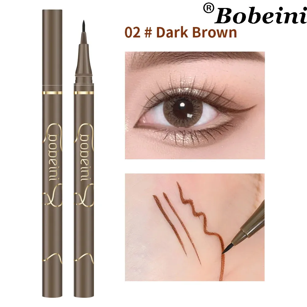 Flytonn-Smooth Thin Eyeliner Pen for Beginners Long Lasting Easy Draw and Modify Waterproof Liquid Black Brown Smooth Eyeliners Pencil