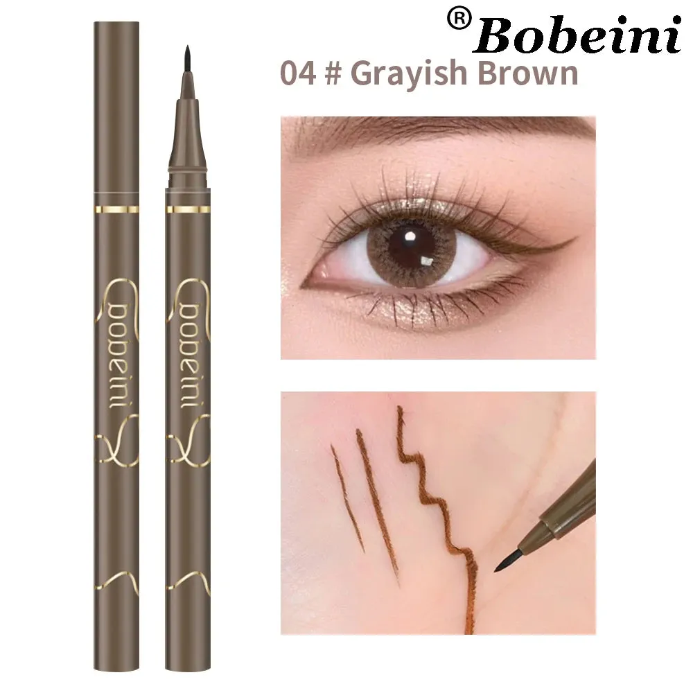 Flytonn-Smooth Thin Eyeliner Pen for Beginners Long Lasting Easy Draw and Modify Waterproof Liquid Black Brown Smooth Eyeliners Pencil