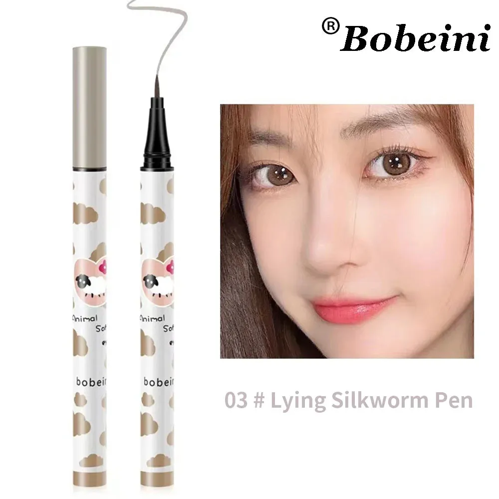 Flytonn-Smooth Thin Eyeliner Pen for Beginners Long Lasting Easy Draw and Modify Waterproof Liquid Black Brown Smooth Eyeliners Pencil