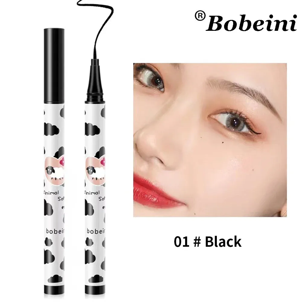 Flytonn-Smooth Thin Eyeliner Pen for Beginners Long Lasting Easy Draw and Modify Waterproof Liquid Black Brown Smooth Eyeliners Pencil