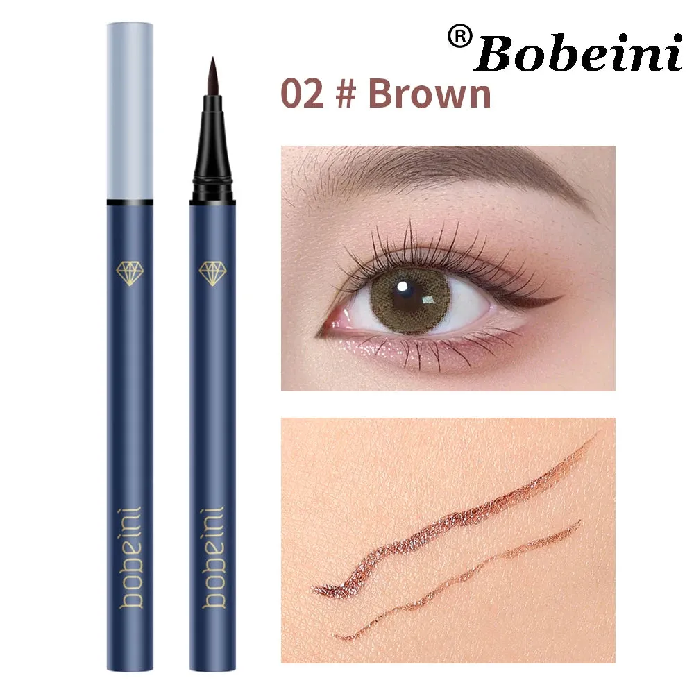 Flytonn-Smooth Thin Eyeliner Pen for Beginners Long Lasting Easy Draw and Modify Waterproof Liquid Black Brown Smooth Eyeliners Pencil