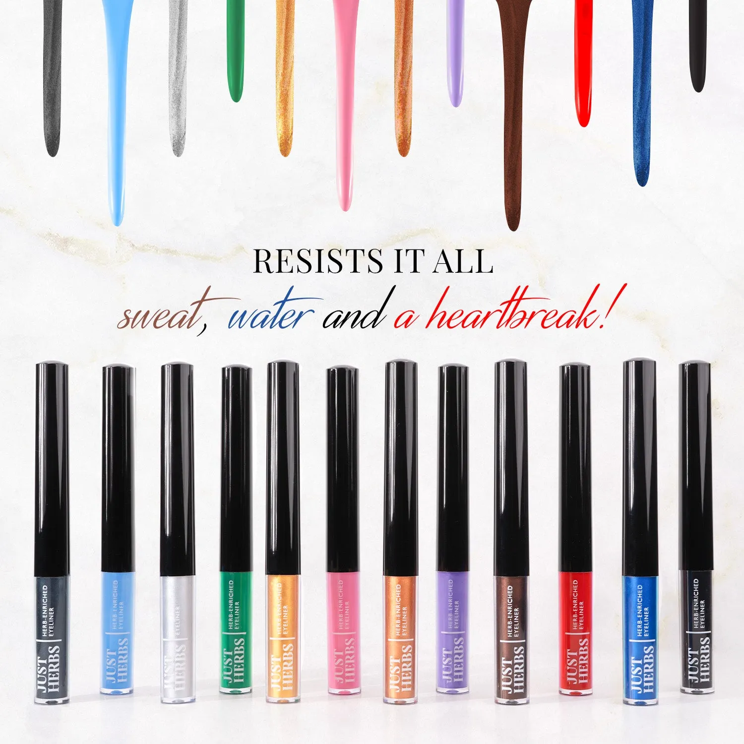 Herb-Enriched Waterproof Eyeliner Organic with Jojoba Oil & Vitamin E