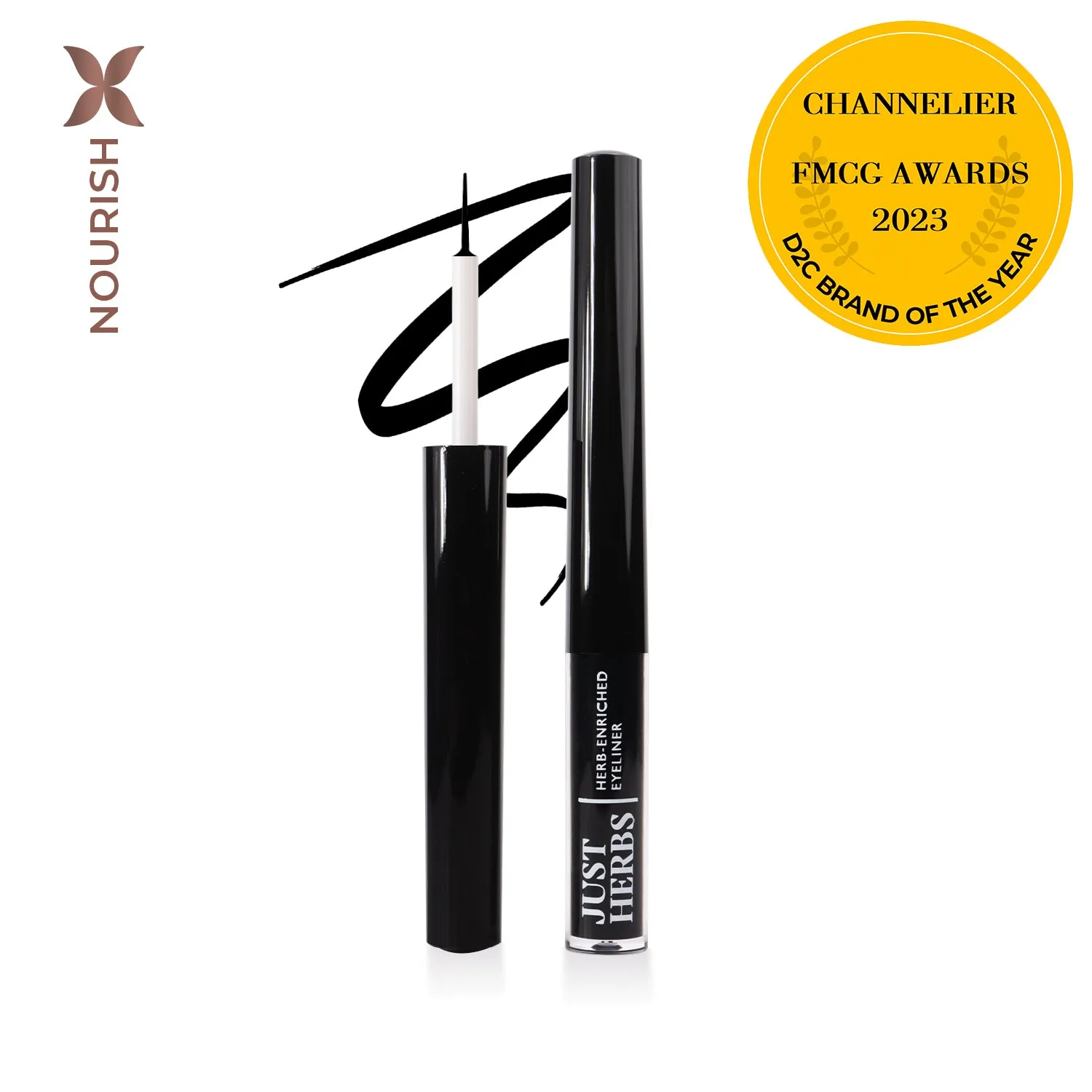 Herb-Enriched Waterproof Eyeliner Organic with Jojoba Oil & Vitamin E