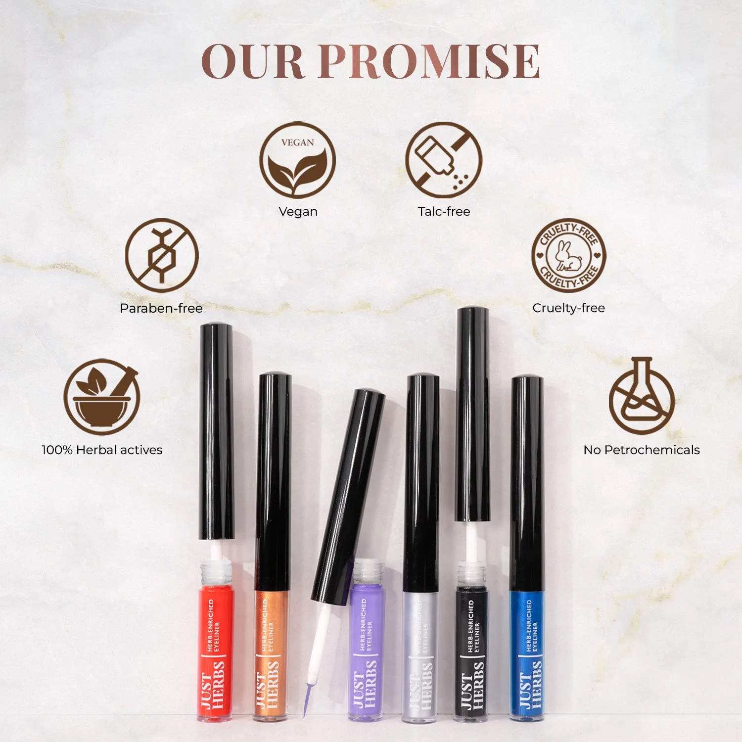 Herb-Enriched Waterproof Eyeliner with Jojoba Oil & Vitamin E