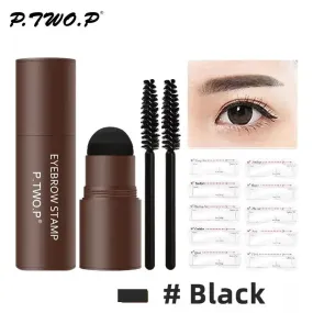 makeup brushes Complete Eyebrow Powder Stamp Shaping Kit Makeup Brushes Eyebrow Paint Eyebrow Pencil Eye Brows Stencil Hairline Enhance Stick
