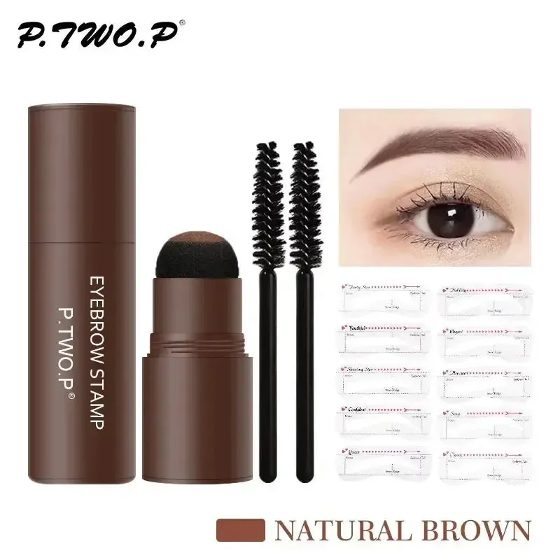 makeup brushes Complete Eyebrow Powder Stamp Shaping Kit Makeup Brushes Eyebrow Paint Eyebrow Pencil Eye Brows Stencil Hairline Enhance Stick