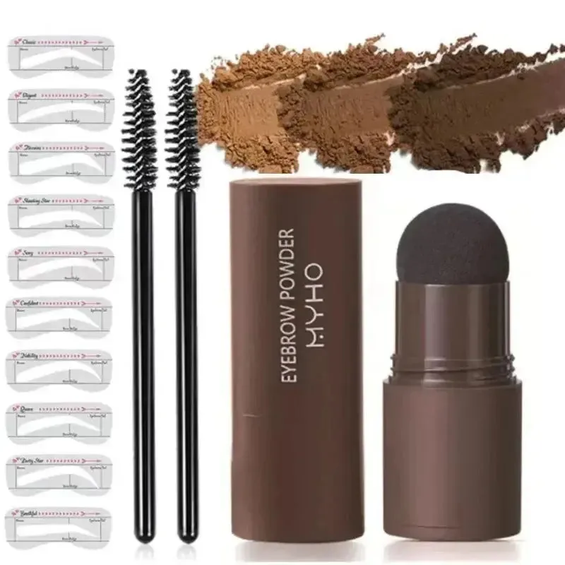 makeup brushes Complete Eyebrow Powder Stamp Shaping Kit Makeup Brushes Eyebrow Paint Eyebrow Pencil Eye Brows Stencil Hairline Enhance Stick