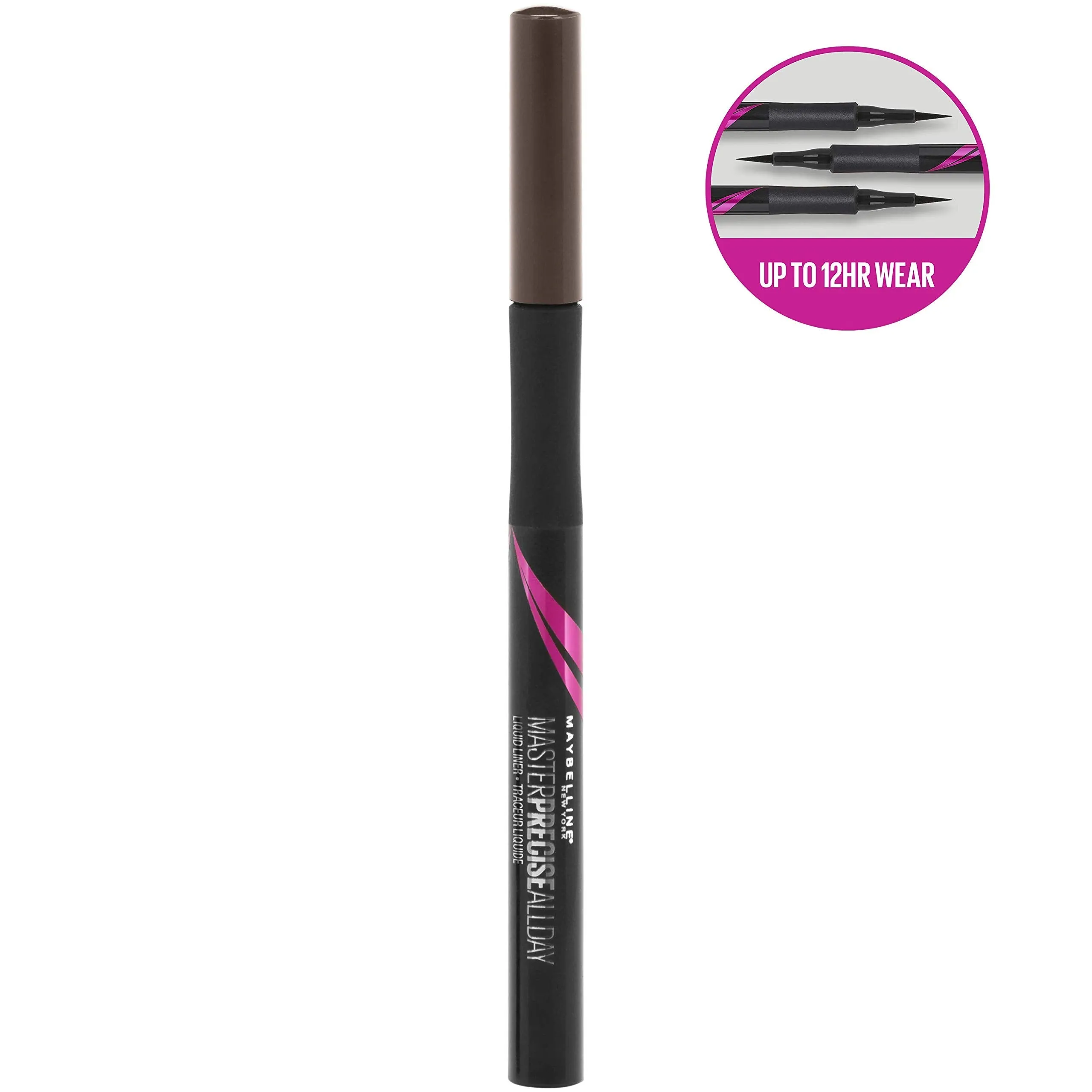 Maybelline Eyestudio Master Precise All Day Liquid Eyeliner, Forest Brown, 0.034 Ounce