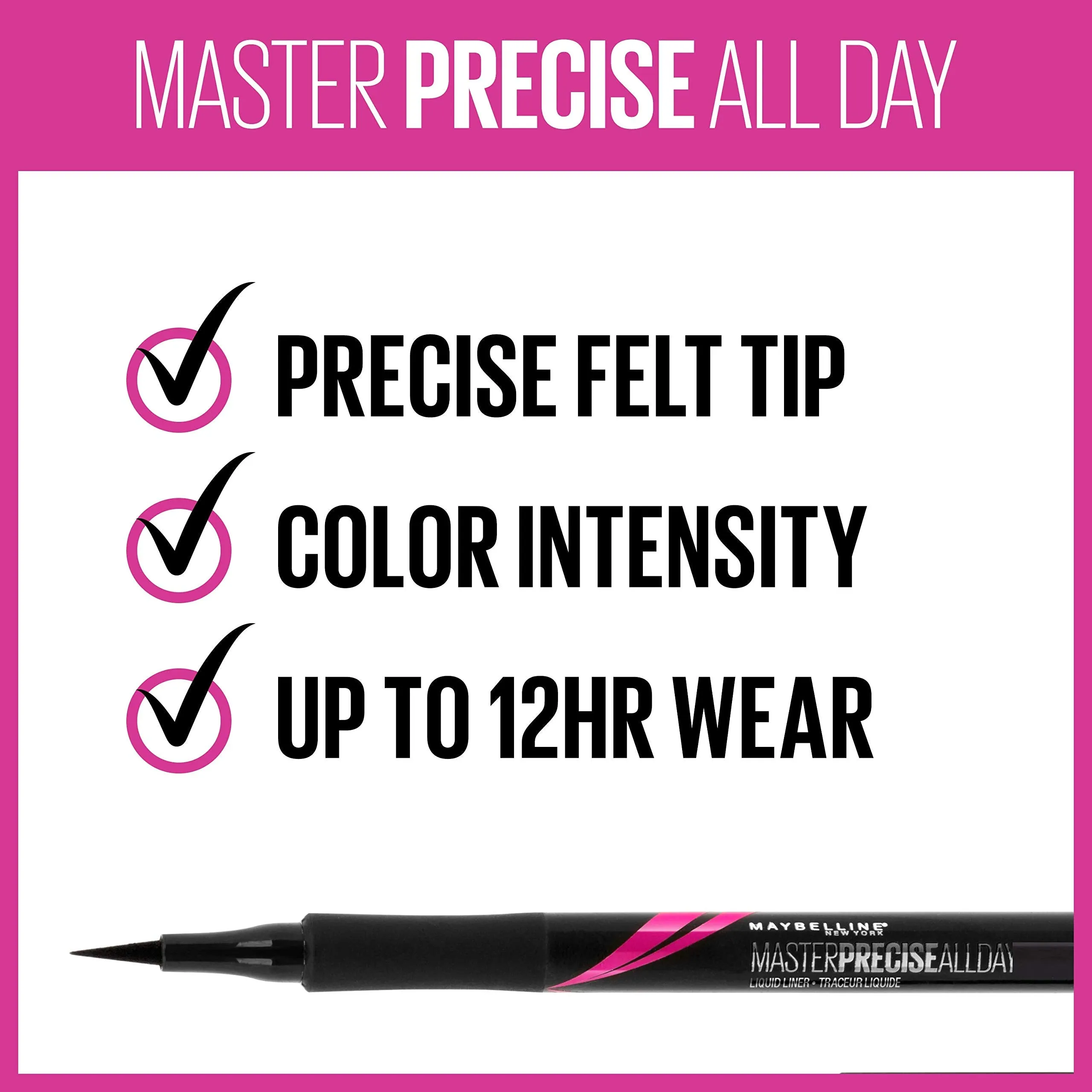Maybelline Eyestudio Master Precise All Day Liquid Eyeliner, Forest Brown, 0.034 Ounce