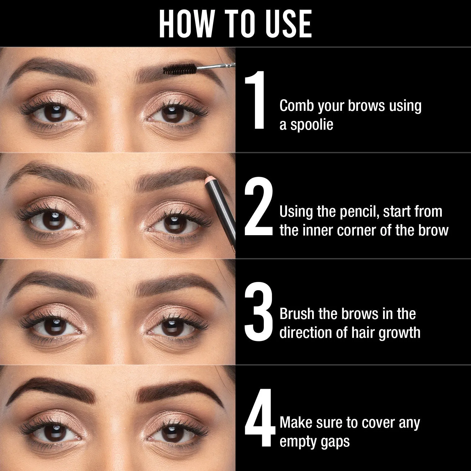 NY Bae Brow-klyn Bridge Eye Brow Pencil - Black (1.4 g) | Enriched with Castor Oil & Vitamin E | Smudge Resistant | Easy To Use | Cruelty Free