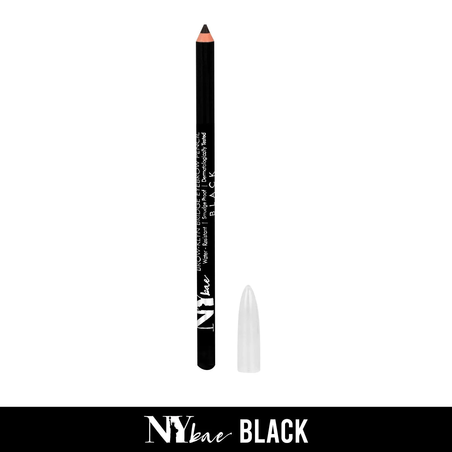 NY Bae Brow-klyn Bridge Eye Brow Pencil - Black (1.4 g) | Enriched with Castor Oil & Vitamin E | Smudge Resistant | Easy To Use | Cruelty Free