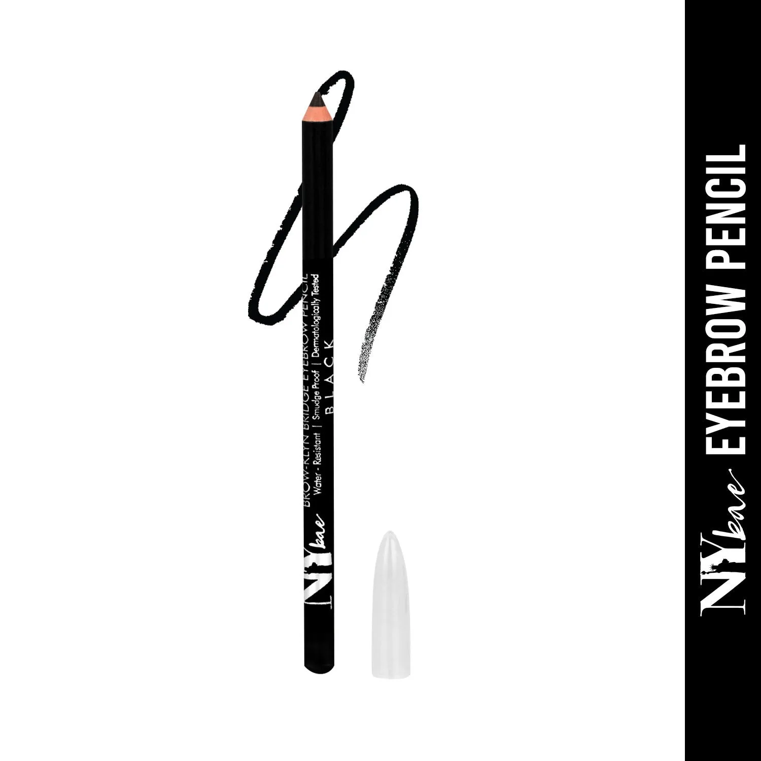 NY Bae Brow-klyn Bridge Eye Brow Pencil - Black (1.4 g) | Enriched with Castor Oil & Vitamin E | Smudge Resistant | Easy To Use | Cruelty Free