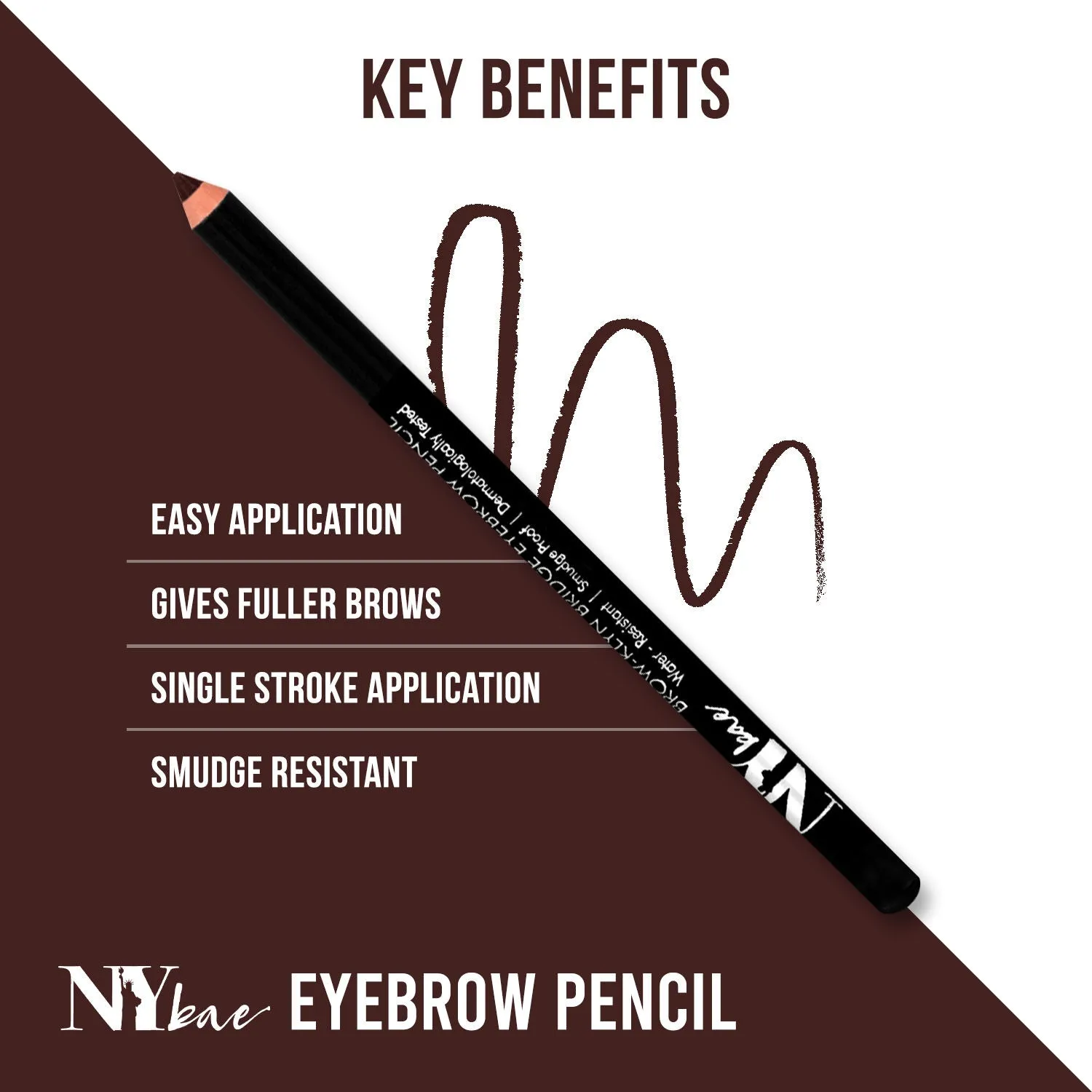 NY Bae Brow-klyn Bridge Eye Brow Pencil| Brown| For Fuller Brows| Smudge Free (1.4 g)