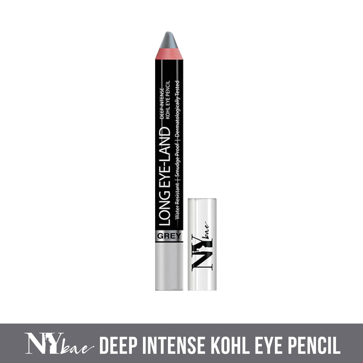 Ny Bae Long Eye-Land | Deep Intense Kajal | Shimmer Finish | High Pigmentation | Enriched with Vitamin E And Castor Oil - Grey