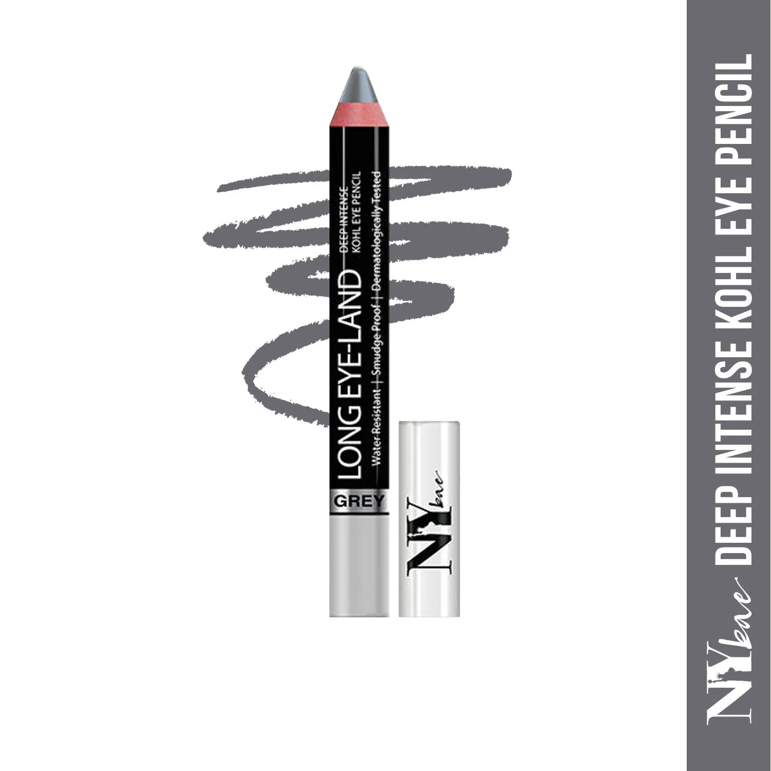 Ny Bae Long Eye-Land | Deep Intense Kajal | Shimmer Finish | High Pigmentation | Enriched with Vitamin E And Castor Oil - Grey